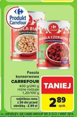 Carrefour Fasola biała konserwowa Carrefour Classic oferta