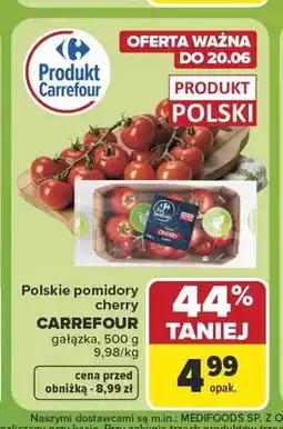 Carrefour Pomidory cherry Carrefour gałązka polskie oferta