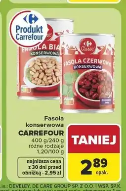 Carrefour Fasola biała konserwowa Carrefour oferta