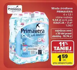 Carrefour Woda źródlana Primavera niegazowana 6-pak oferta