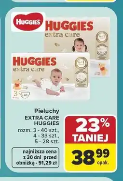 Carrefour Pieluchy Huggies Extra Care rozmiar 4 oferta