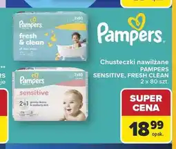 Carrefour Chusteczki nawilżane Pampers Sensitive 2-pak oferta