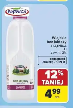 Carrefour Mleko Wiejskie bez laktozy Piątnica oferta