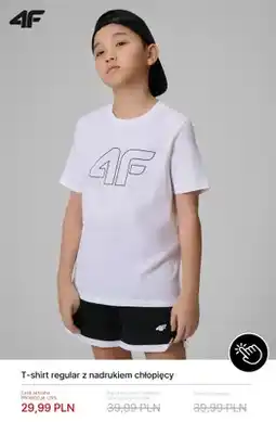 4F T-shirt regular z nadrukiem chłopięcy 4F oferta