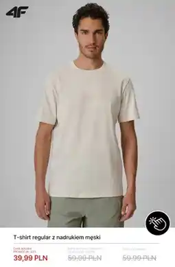 4F T-shirt regular z nadrukiem męski 4F oferta