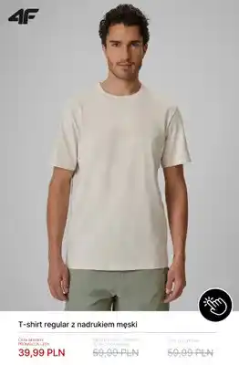 T-shirt regular z nadrukiem męski 4F