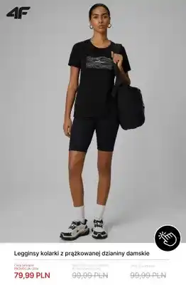 Legginsy kolarki z prążkowanej dzianiny damskie 4F