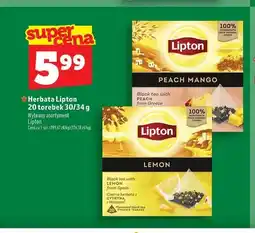 Topaz Herbata czarna Lipton Lemon 20-pak oferta
