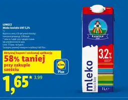 Lidl Mleko łowickie UHT 3,2% Łowicz oferta