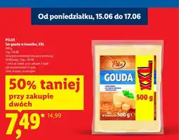 Lidl Ser gouda w kawałku XXL Pilos oferta