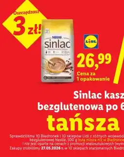 Lidl Kaszka zbożowa bezglutenowa po 6 m-cu Nestlé Sinlac oferta