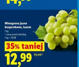 Lidl Winogrona jasne bezpestkowe luzem oferta