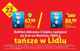 Lidl Mleko następne Bebilon Advance 2 po 6 m-cu oferta
