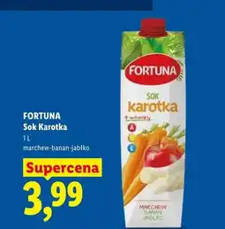 Lidl Sok Fortuna Karotka marchew-banan-jabłko oferta