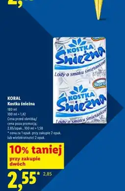 Lidl Lody Kostka Śnieżna Koral o smaku śmietankowym oferta