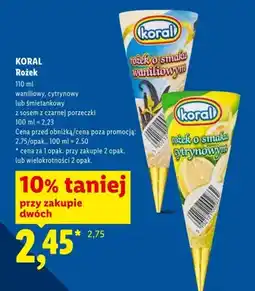 Lidl Lody rożek Koral waniliowy oferta