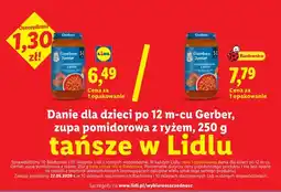 Lidl Danie dla dzieci po 12 m-cu Gerber zupa pomidorowa z ryżem oferta