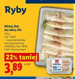 Lidl Mintaj filet bez skóry XXL Targ Rybny Lidla oferta