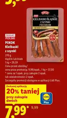 Lidl Kiełbaski z szynki śląskie Pikok oferta