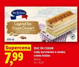 Lidl Lody warstwowe o smaku crème brûlée Duc De Coeur oferta