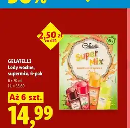 Lidl Lody wodne Gelatelli Super Mix 6-pak oferta