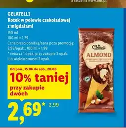 Lidl Rożek w polewie czekoladowej z migdałami Gelatelli oferta