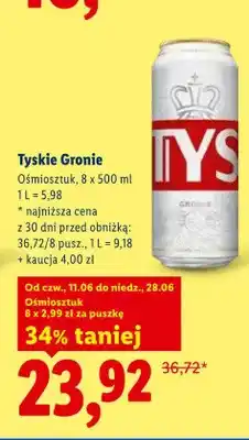 Lidl Piwo Tyskie Gronie 8-pak oferta