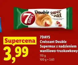 Lidl Croissant Double Supermax z nadzieniem waniliowo-truskawkowym 7DAYS oferta