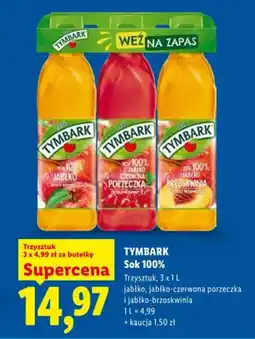 Lidl Sok 100% Tymbark Trzysztuk 3-pak oferta