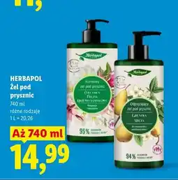 Lidl Żel pod prysznic Cyklamen Frezja Drzewo Sandałowe Herbapol oferta