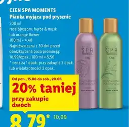 Lidl Pianka myjąca pod prysznic Cien Spa Moments Rose Blossom oferta