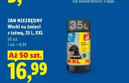 Lidl Worki na śmieci z taśmą Jan Niezbędny 35 l XXL oferta
