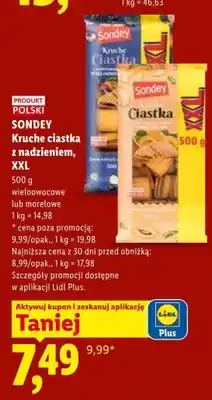 Lidl Kruche ciastka z nadzieniem wieloowocowe Sondey XXL oferta