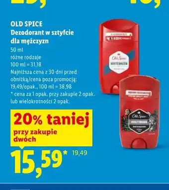 Lidl Dezodorant w sztyfcie dla mężczyzn Old Spice Wolfthorn oferta