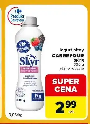 Jogurt pitny Carrefour Sensation Skyr Owoce Leśne