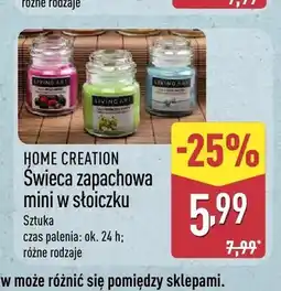 ALDI Świeca zapachowa mini w słoiczku Home Creation oferta