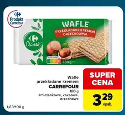 Globi Wafle przekładane kremem orzechowe Carrefour Classic oferta