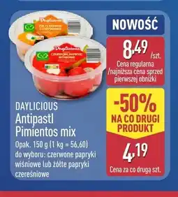 ALDI Antipasti Pimientos mix żółte papryki czereśniowe Daylicious oferta