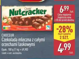 ALDI Czekolada mleczna z całymi orzechami laskowymi Choceur oferta