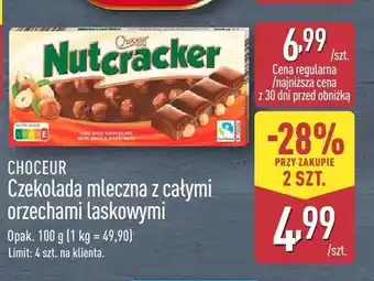 ALDI Czekolada mleczna z całymi orzechami laskowymi Choceur oferta
