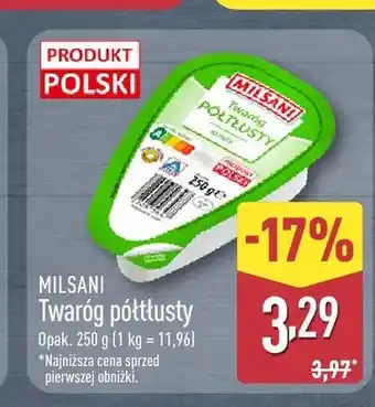 ALDI Twaróg półtłusty Milsani oferta