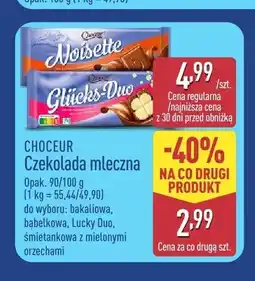 ALDI Czekolada mleczna bakaliowa Choceur oferta