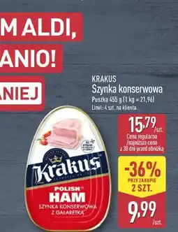 ALDI Krakus Szynka konserwowa oferta