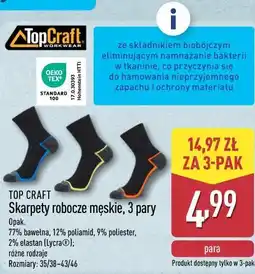 ALDI TOP CRAFT Skarpety robocze męskie, 3 pary oferta