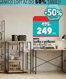 Biedronka Szafka z półkami 90 x 40 82 cm jasny dąb Sanico oferta