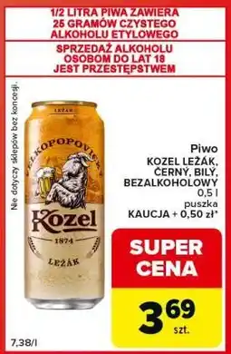 Carrefour Market Piwo KOZEL LEŽÁK, ČERNÝ, BÍLÝ, BEZALKOHOLOWY oferta