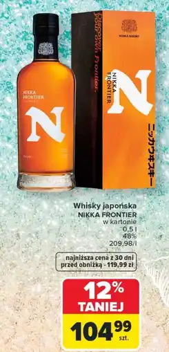 Carrefour Whisky japońska NIKKA FRONTIER oferta