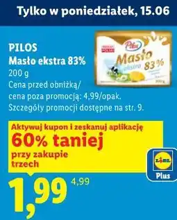 Lidl Pilos Masło ekstra 83% oferta