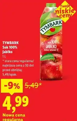 Lidl Tymbark Sok 100% jabłko oferta