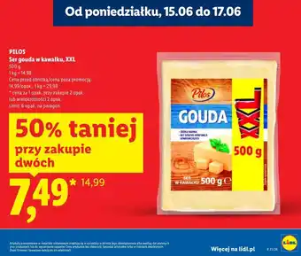 Lidl Pilos Ser gouda w kawałku, XXL oferta